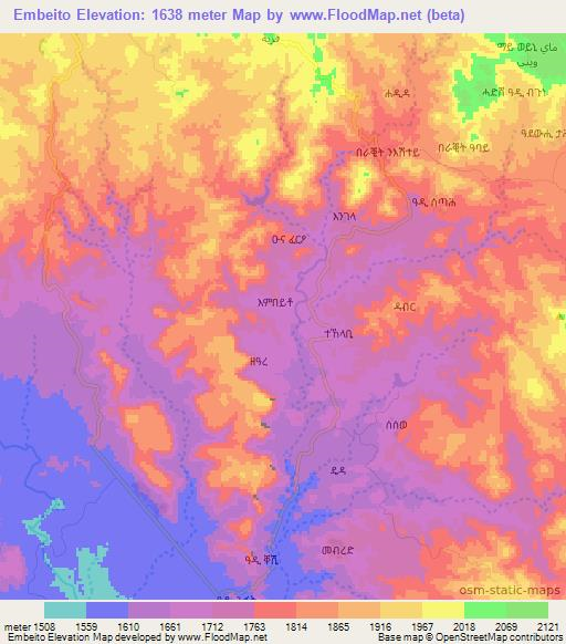 Embeito,Eritrea Elevation Map