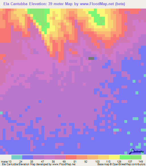 Ela Cantubba,Eritrea Elevation Map