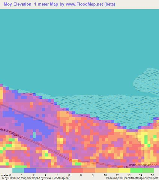 Moy,Suriname Elevation Map