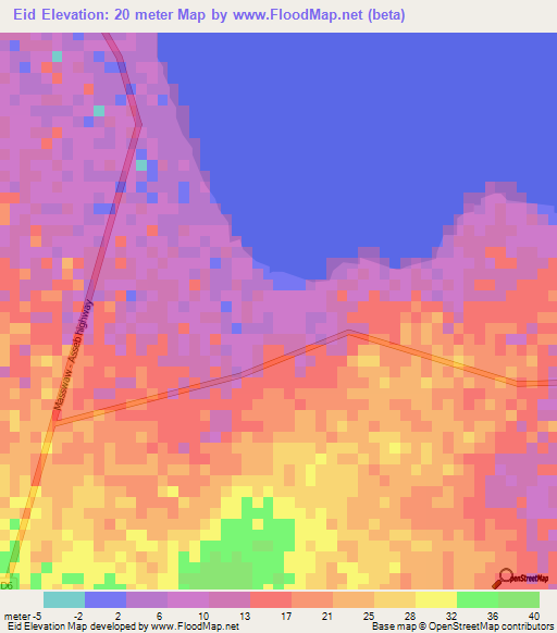 Eid,Eritrea Elevation Map