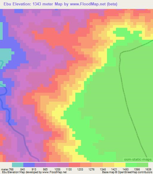 Ebu,Ethiopia Elevation Map