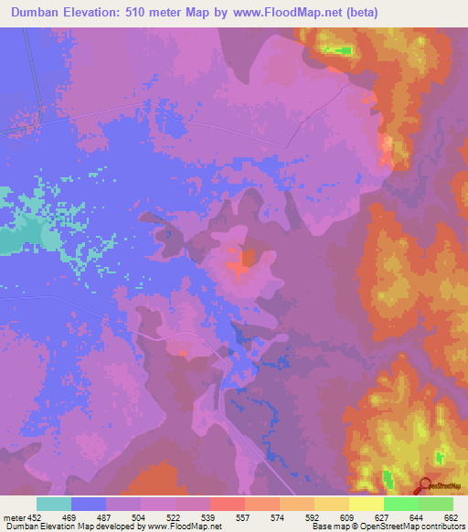 Dumban,Ethiopia Elevation Map