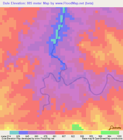 Dule,Ethiopia Elevation Map