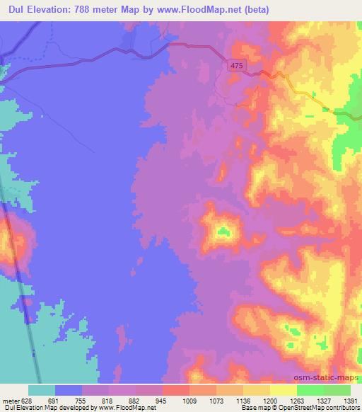 Dul,Ethiopia Elevation Map