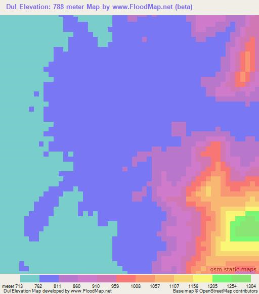 Dul,Ethiopia Elevation Map