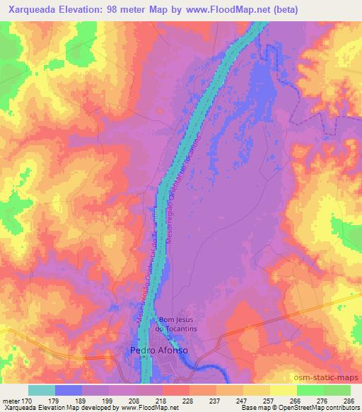 Xarqueada,Brazil Elevation Map