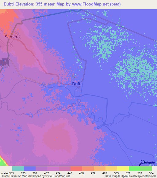 Dubti,Ethiopia Elevation Map