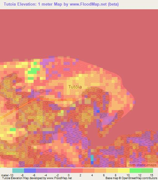 Tutoia,Brazil Elevation Map