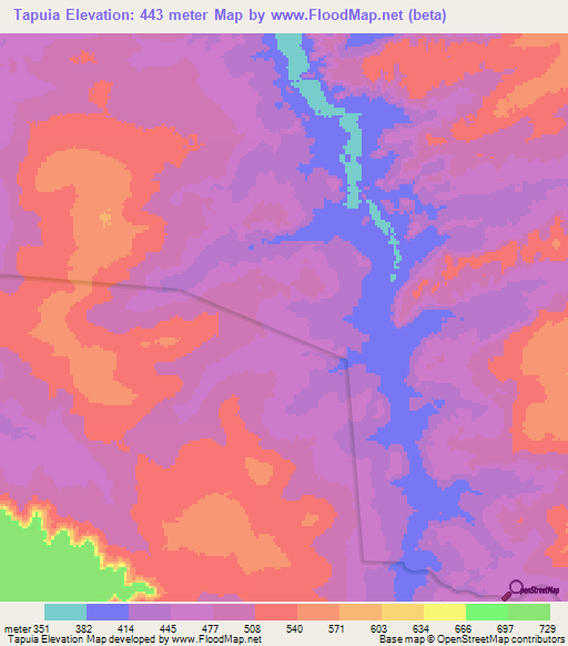 Tapuia,Brazil Elevation Map