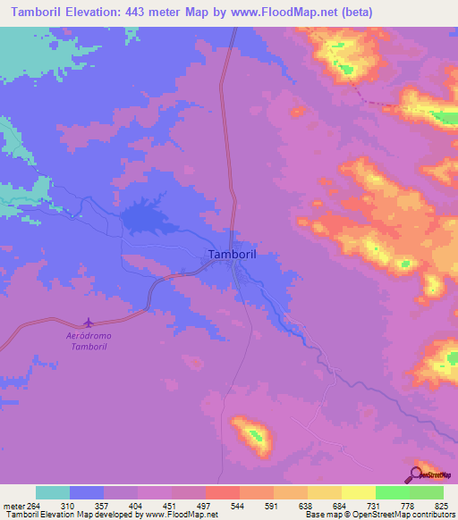 Tamboril,Brazil Elevation Map