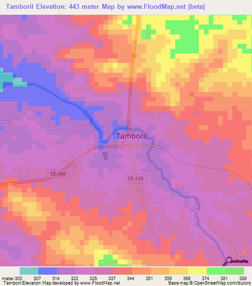 Tamboril,Brazil Elevation Map
