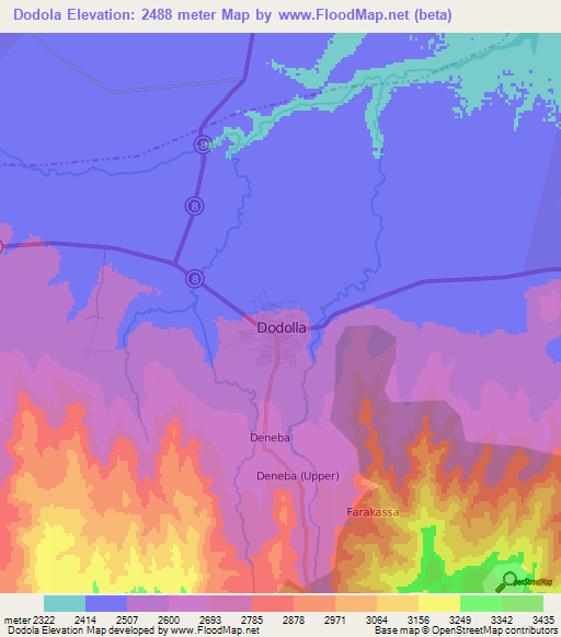 Dodola,Ethiopia Elevation Map