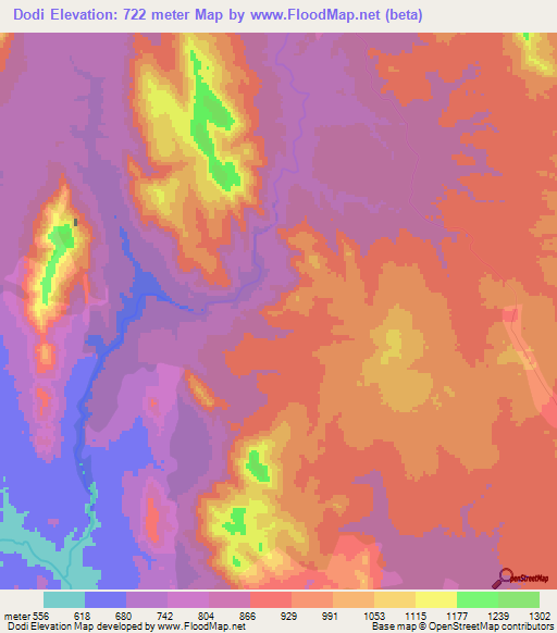 Dodi,Ethiopia Elevation Map