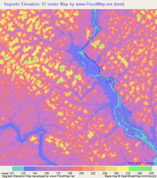 Segredo,Brazil Elevation Map