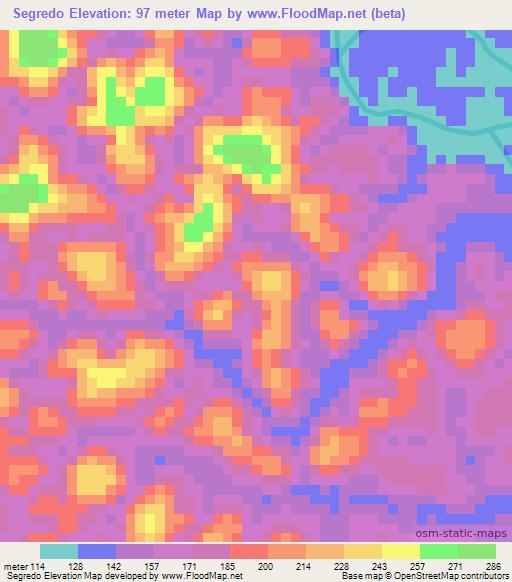 Segredo,Brazil Elevation Map