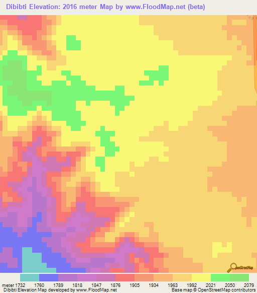 Dibibti,Eritrea Elevation Map