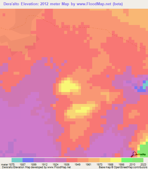 Dera'alto,Eritrea Elevation Map