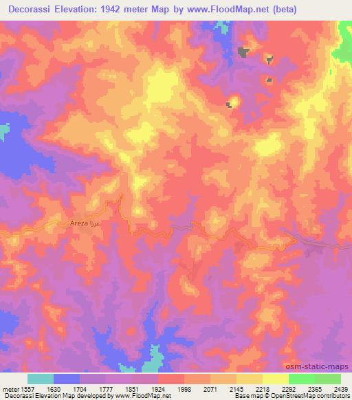 Decorassi,Eritrea Elevation Map