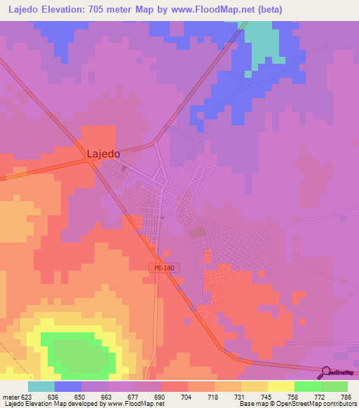 Lajedo,Brazil Elevation Map