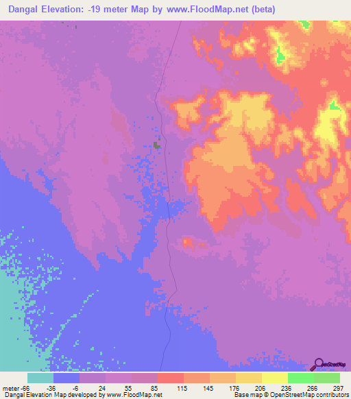 Dangal,Eritrea Elevation Map