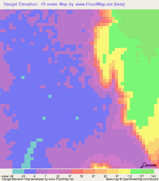 Dangal,Eritrea Elevation Map