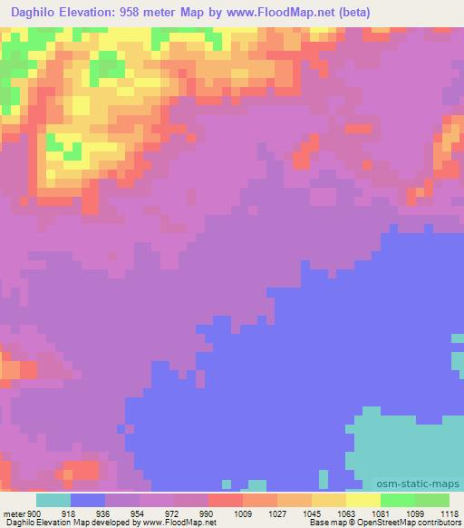 Daghilo,Eritrea Elevation Map
