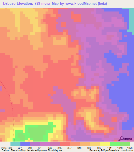 Dabuso,Ethiopia Elevation Map