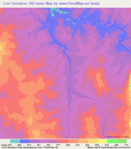 Com,Ethiopia Elevation Map