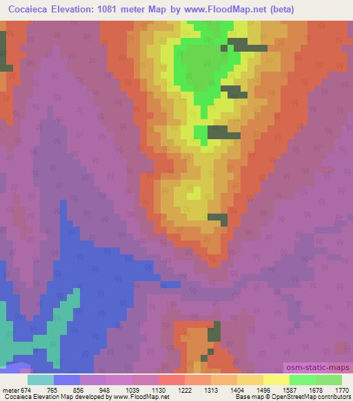 Cocaieca,Ethiopia Elevation Map