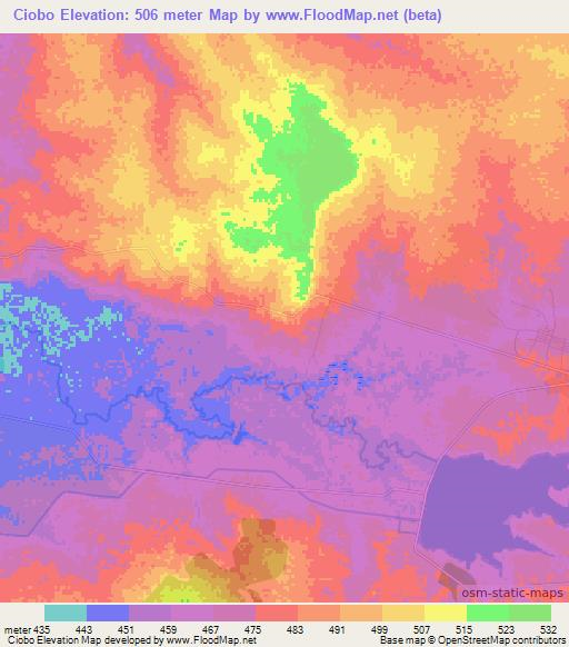 Ciobo,Ethiopia Elevation Map