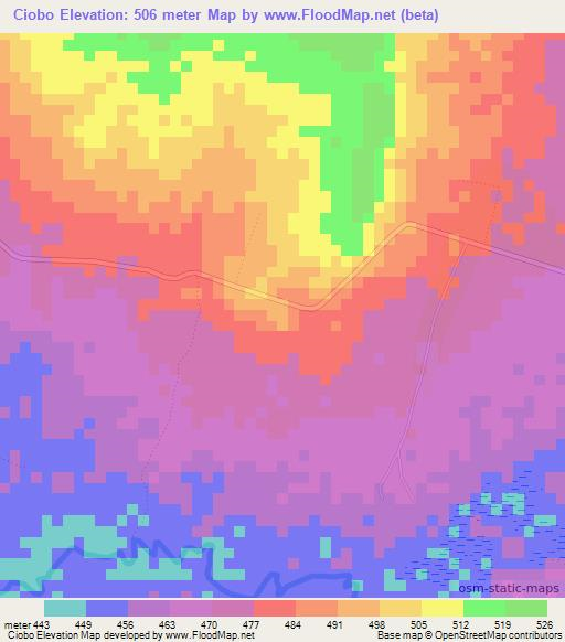 Ciobo,Ethiopia Elevation Map
