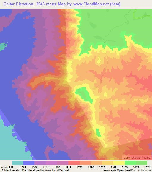 Chitar,Ethiopia Elevation Map