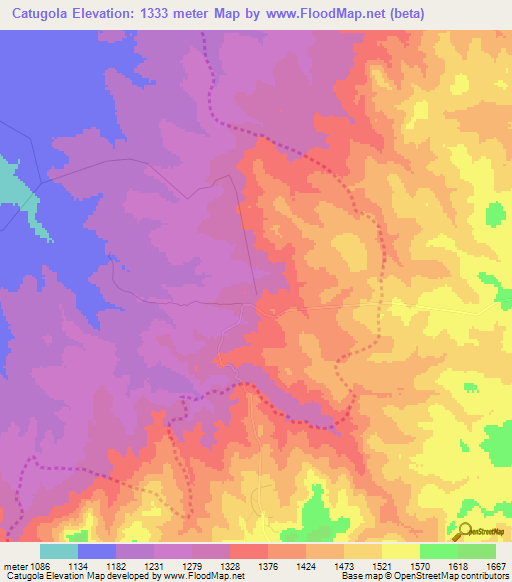 Catugola,Ethiopia Elevation Map