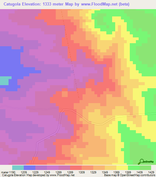 Catugola,Ethiopia Elevation Map