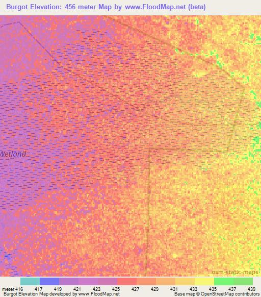 Burgot,Ethiopia Elevation Map
