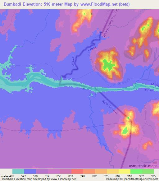 Bumbadi,Ethiopia Elevation Map