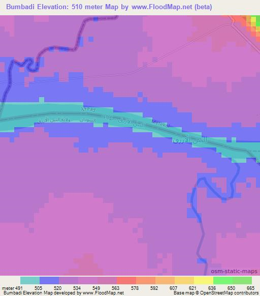 Bumbadi,Ethiopia Elevation Map