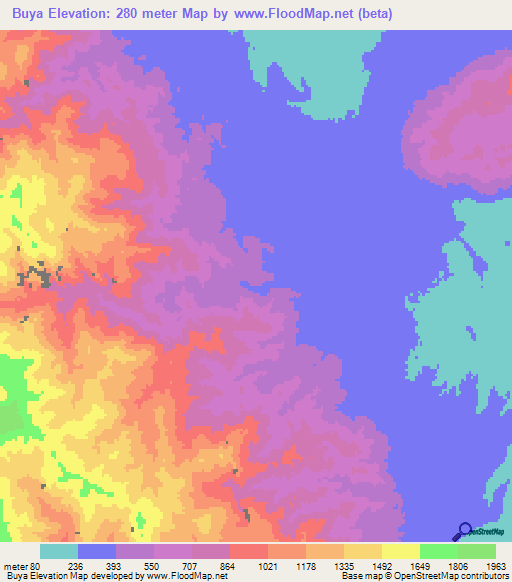 Buya,Eritrea Elevation Map