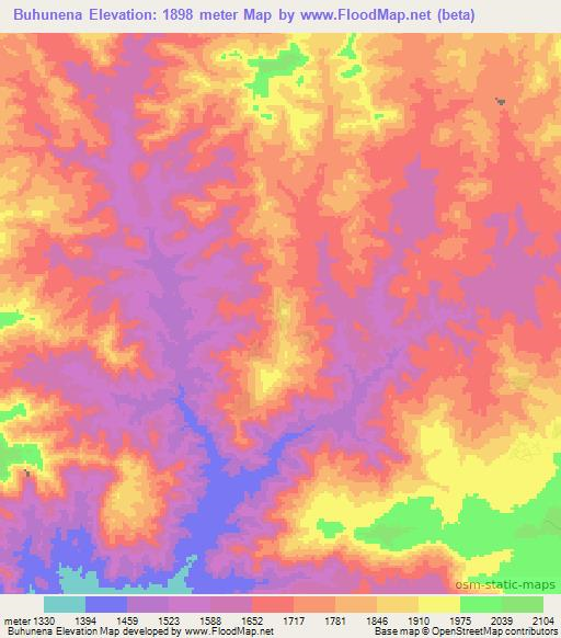Buhunena,Eritrea Elevation Map