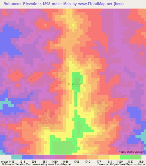 Buhunena,Eritrea Elevation Map