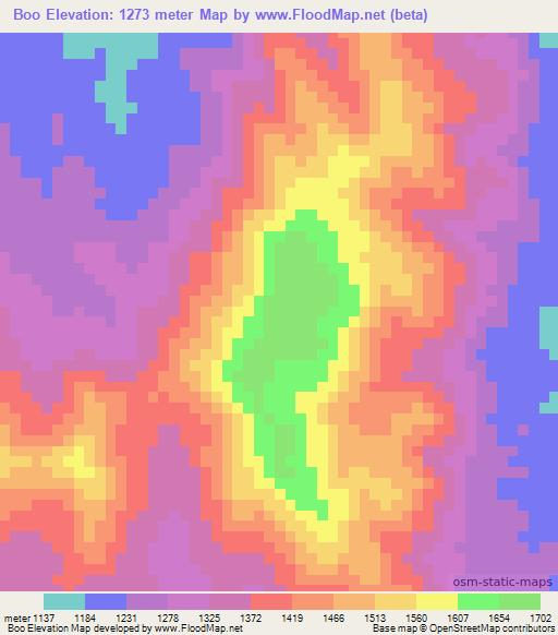 Boo,Ethiopia Elevation Map