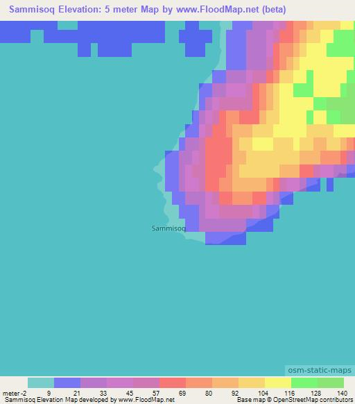 Sammisoq,Greenland Elevation Map