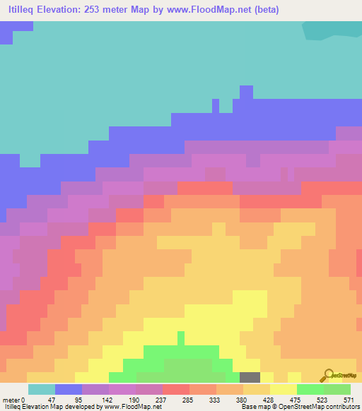 Itilleq,Greenland Elevation Map