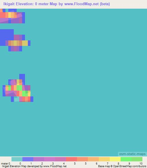 Ikigait,Greenland Elevation Map