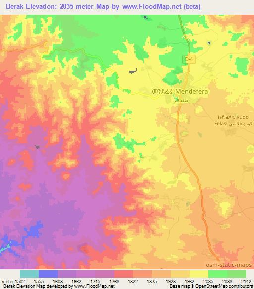 Berak,Eritrea Elevation Map