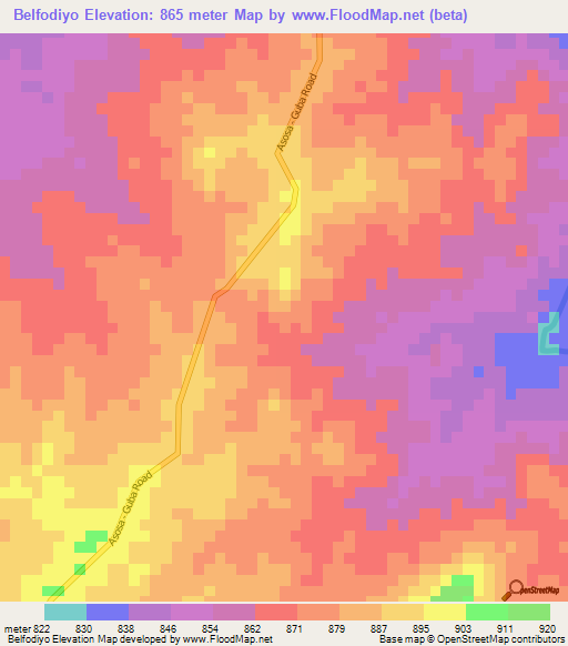 Belfodiyo,Ethiopia Elevation Map