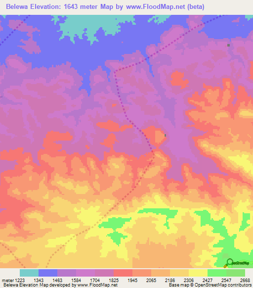 Belewa,Ethiopia Elevation Map