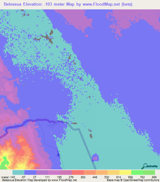 Belessua,Eritrea Elevation Map