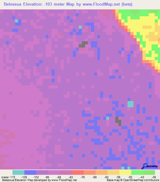 Belessua,Eritrea Elevation Map