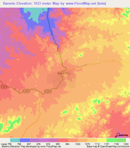 Barentu,Eritrea Elevation Map